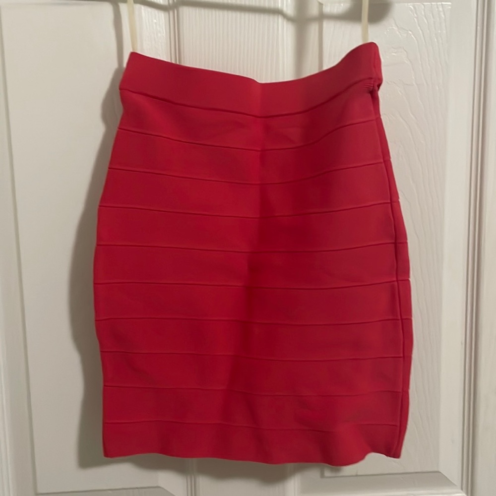 Soft red bodycon skirt